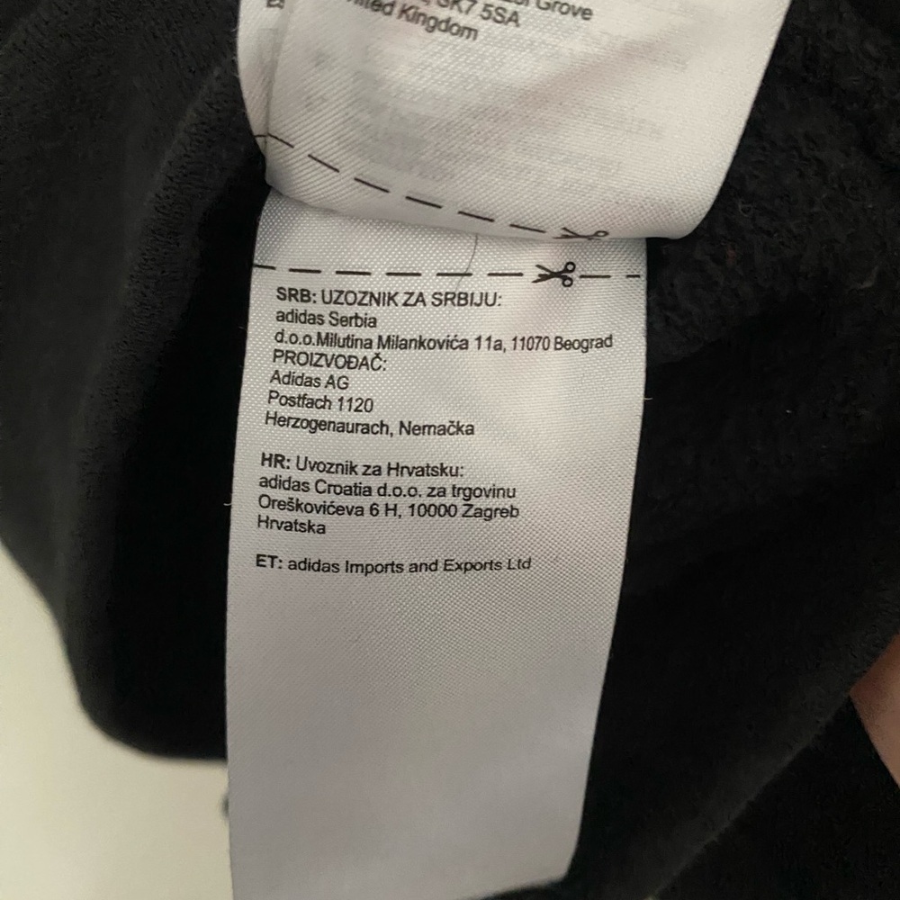 Adidas Hoodie Size Medium Mens Sweatshirt Black Logo 3 Stripes - Picture 6 of 10